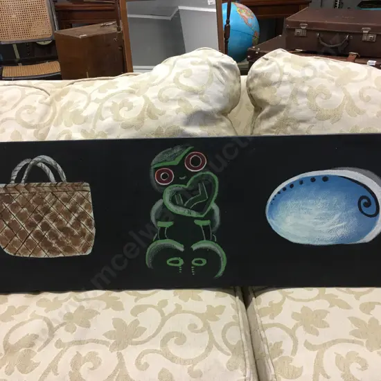Kiwiana Artwork On Canvas. 31 x 91cm