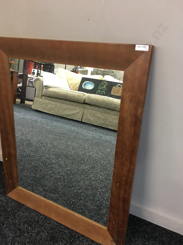Wooden Framed Wall Mirror. 67 x 55cm Image 1++