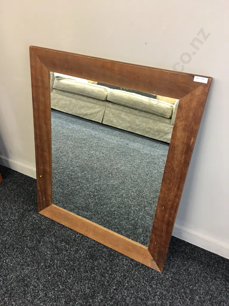 Wooden Framed Wall Mirror. 67 x 55cm Image 1++