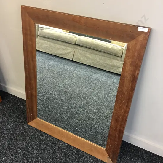 Wooden Framed Wall Mirror. 67 x 55cm
