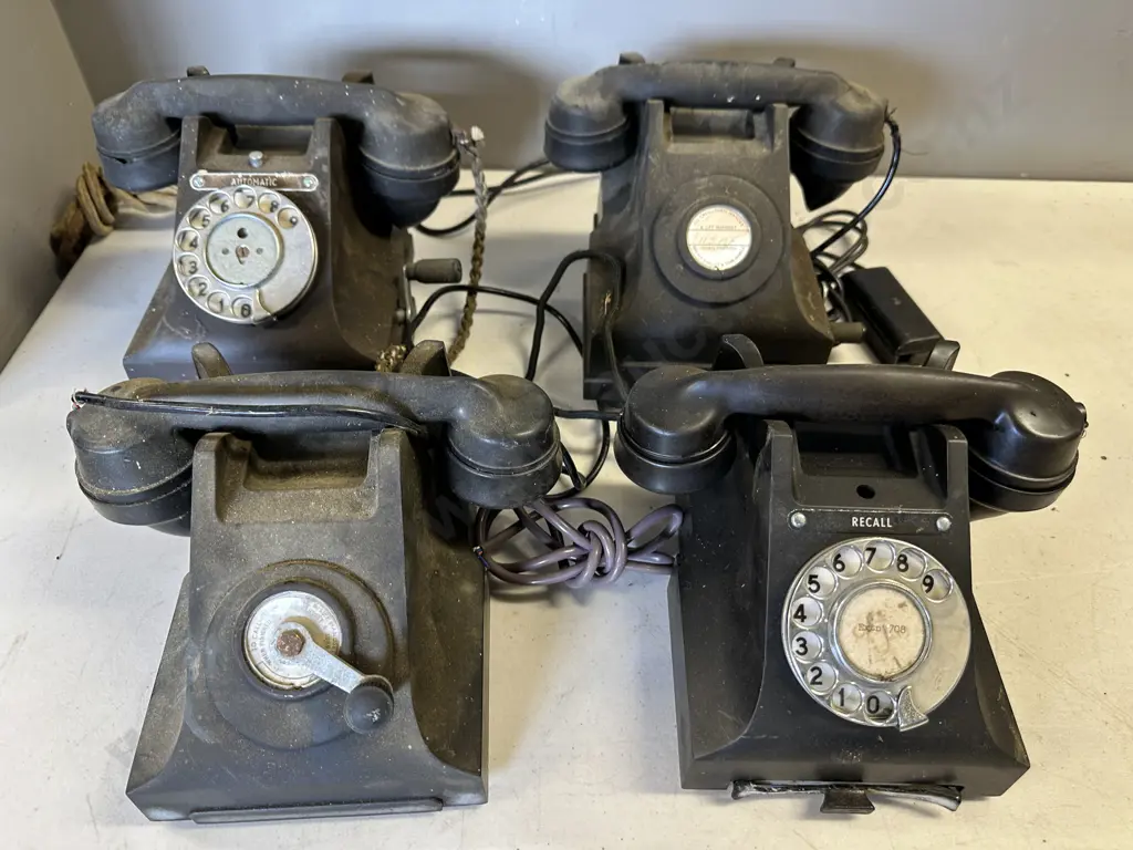 Assorted Vintage Black Phones Image 1++