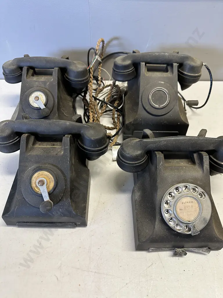Assorted Vintage Black Phones Image 1++