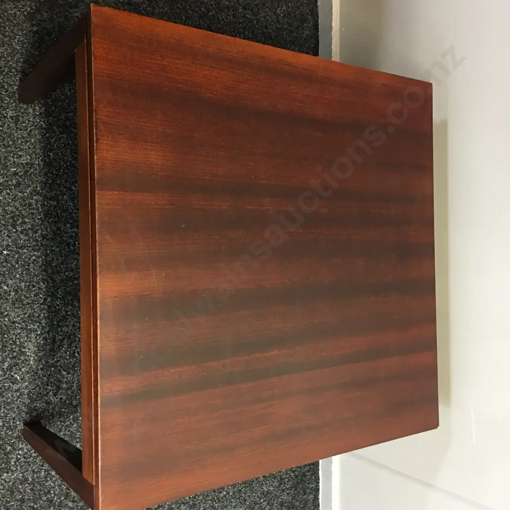 Square Mid Century Mahogany Occasional Table H40,60x60cm. Image 1++