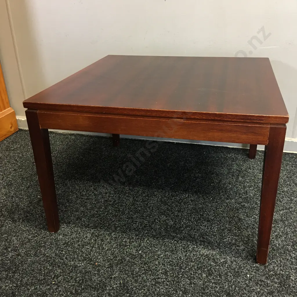 Square Mid Century Mahogany Occasional Table H40,60x60cm. Image 1++