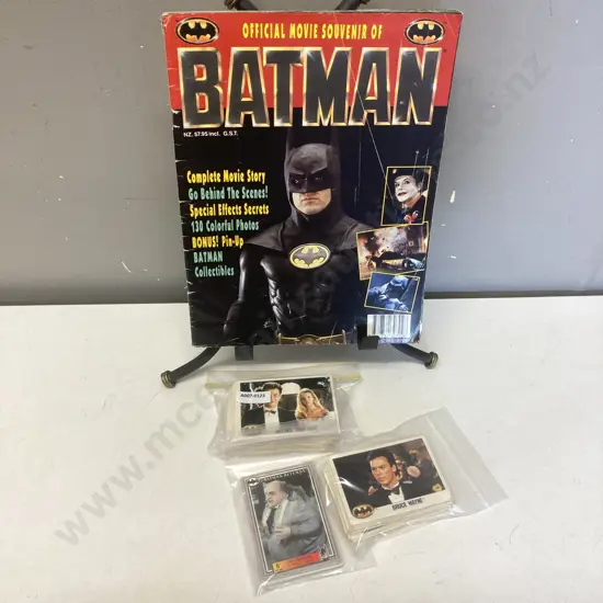 Batman Official Movie Souvenir Magazine 1989 & Assorted Batman Cards