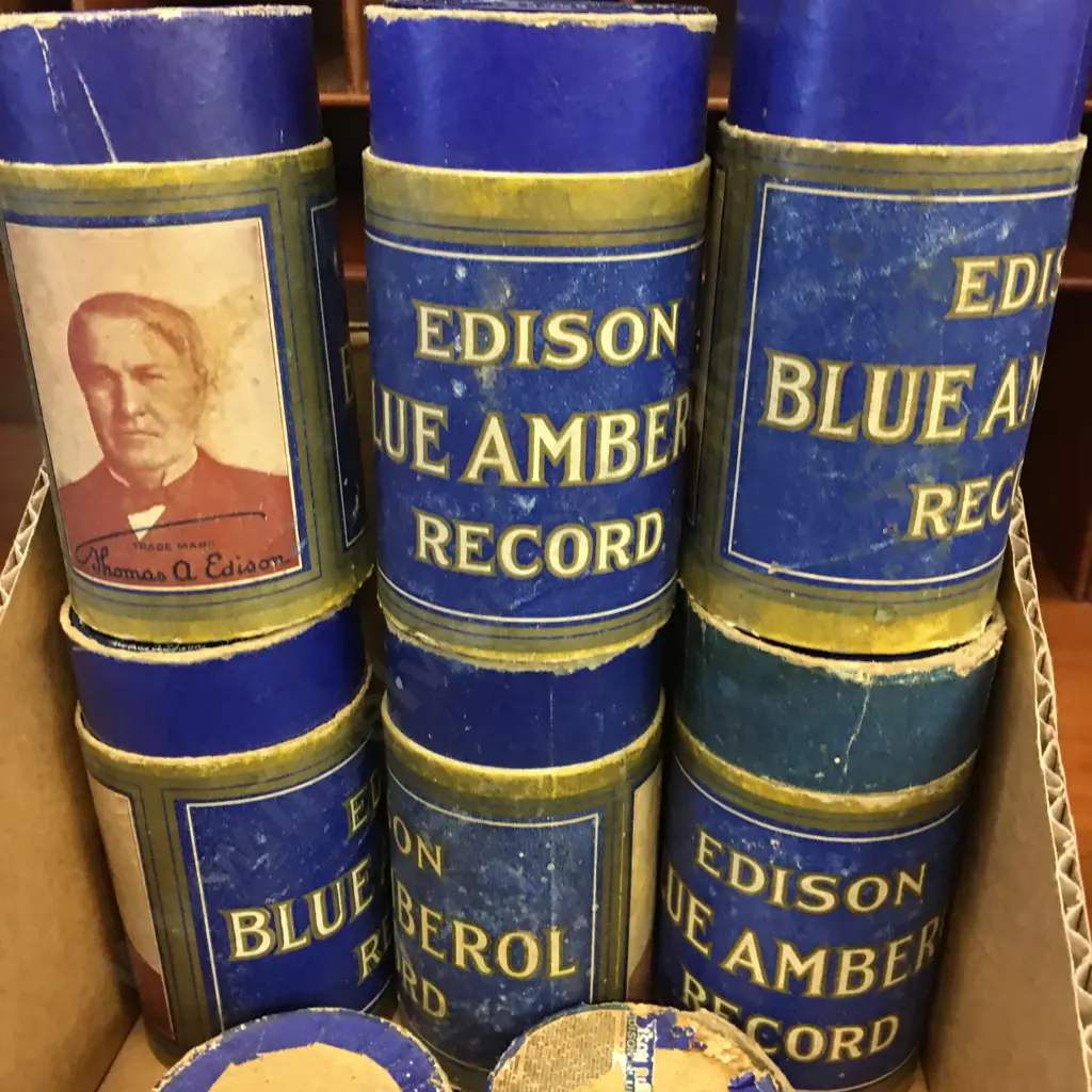 Lot of 6 x Antique Edison Blue Amberol Cylinder Records Image 1++