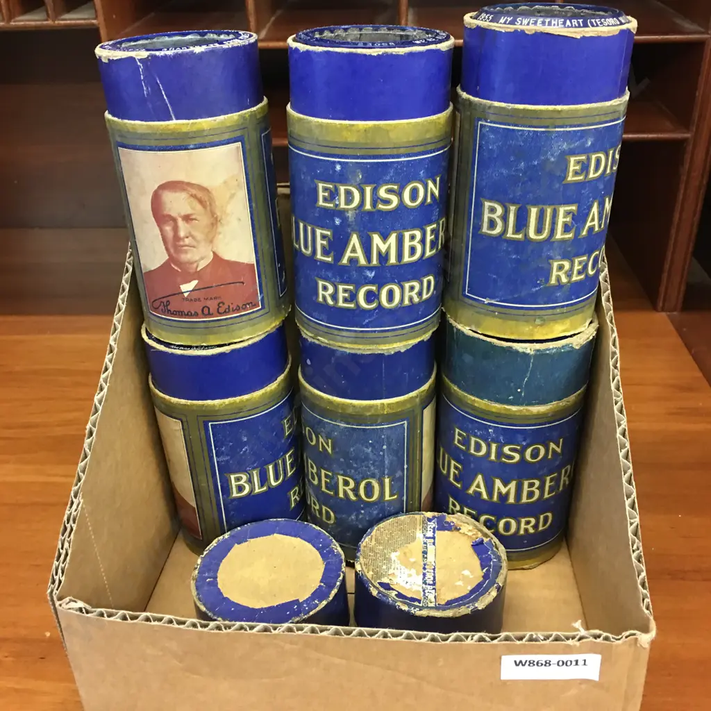 Lot of 6 x Antique Edison Blue Amberol Cylinder Records Image 1++