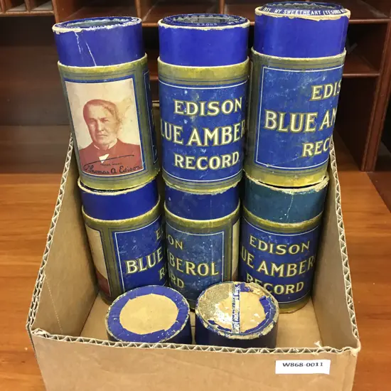 Lot of 6 x Antique Edison Blue Amberol Cylinder Records