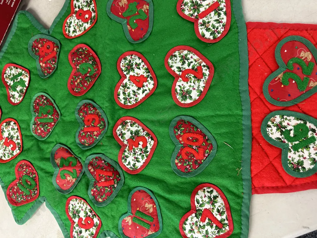 Christmas Tree Skirt, Bavarian Christmas Angel & Advent Calendar Image 1++