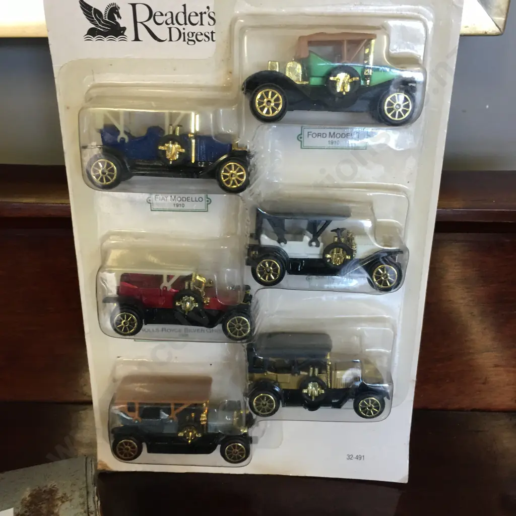 Vintage Tri-ang Plastic Friction Car, Nylint Box Trailer Body, Readers Digest Model Antique Car Set Etc Image 1++