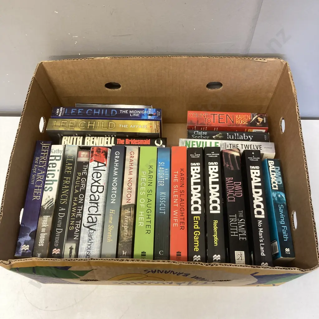 Box Lot Books - Baldacci, Slaughter, Child Etc Image 1++