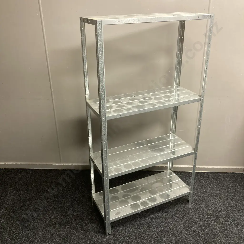 Galvanised Steel Shelf. H137 W71 D30cm Image 1++