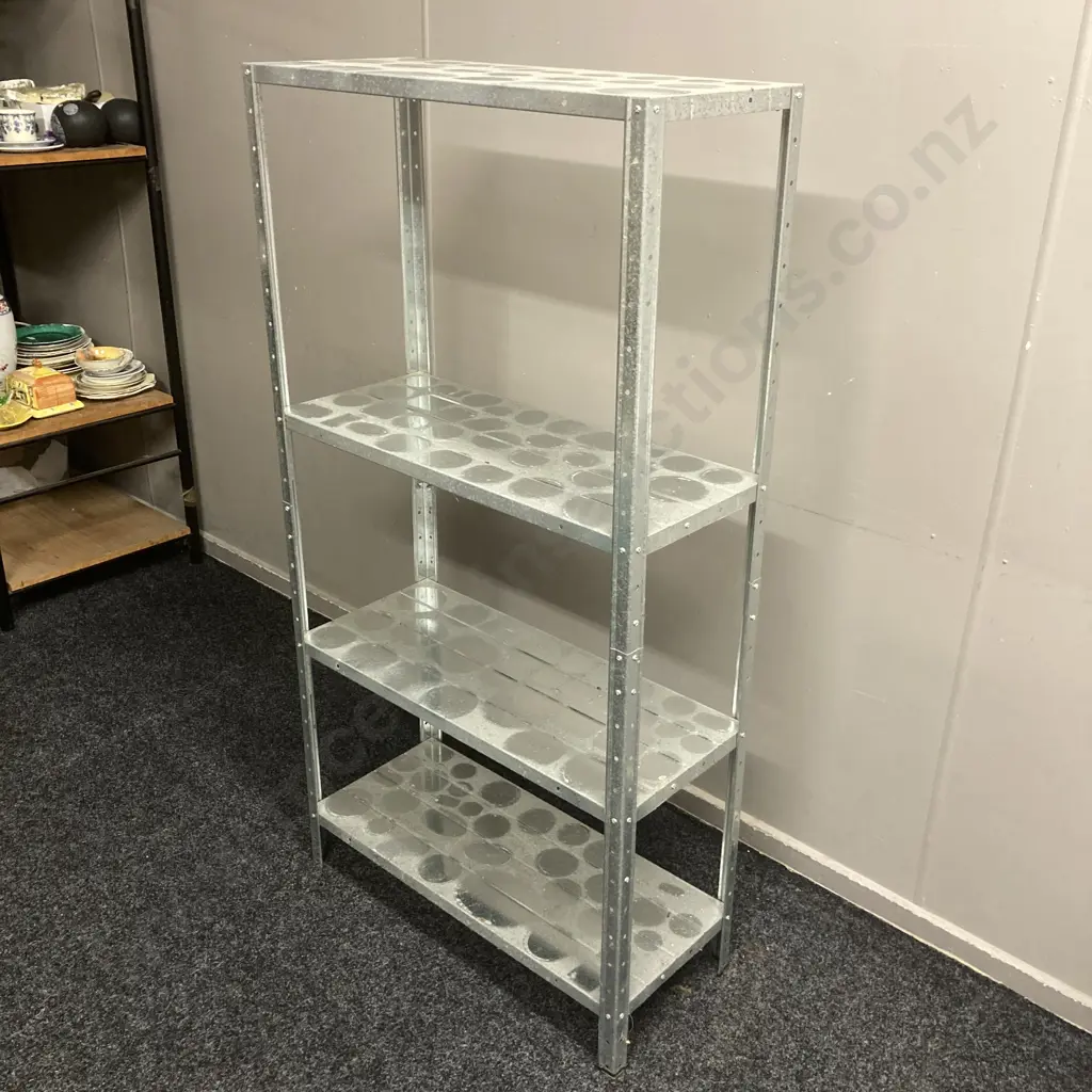 Galvanised Steel Shelf. H137 W71 D30cm Image 1++
