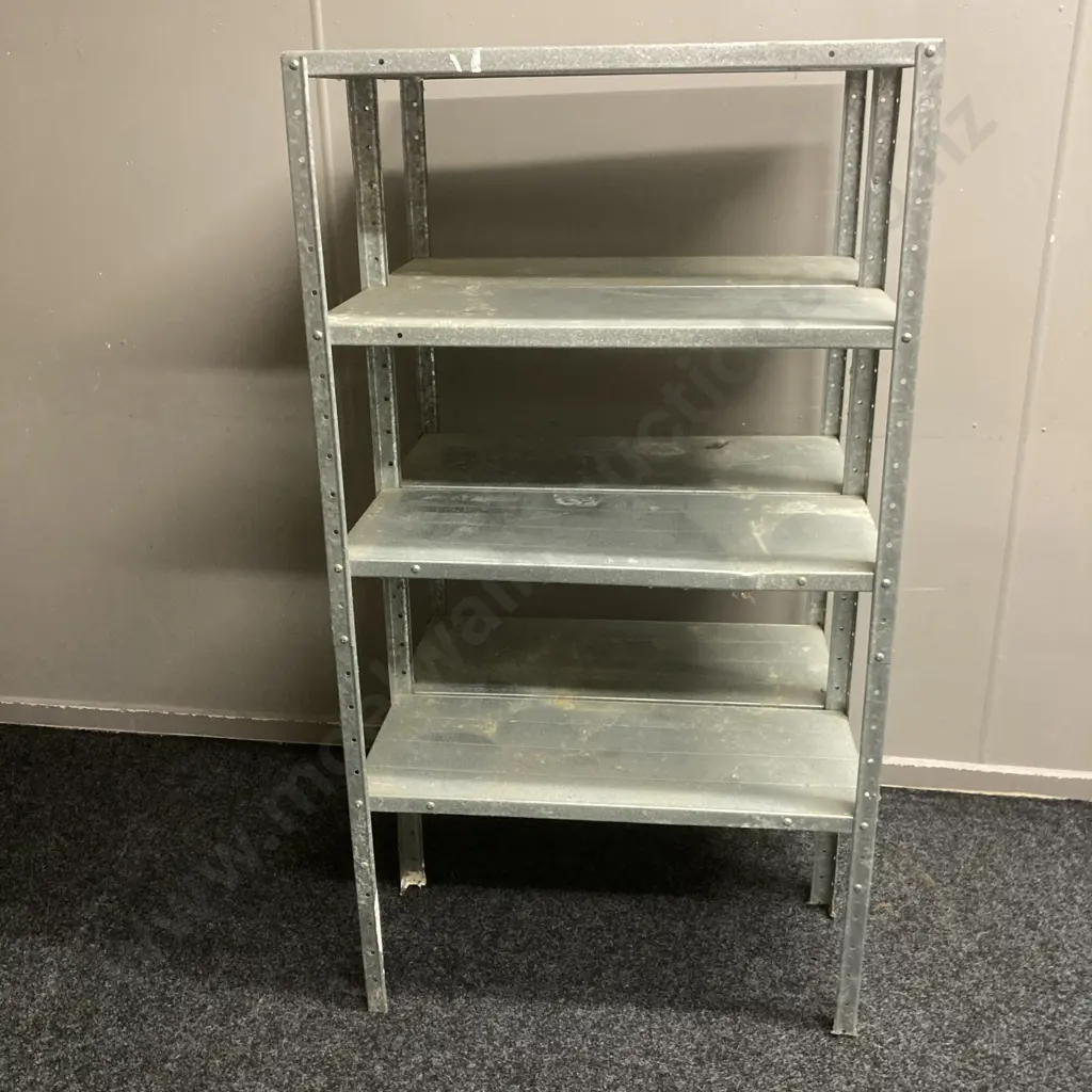 Galvanised Steel Shelves. H133 W72 D61cm Image 1++