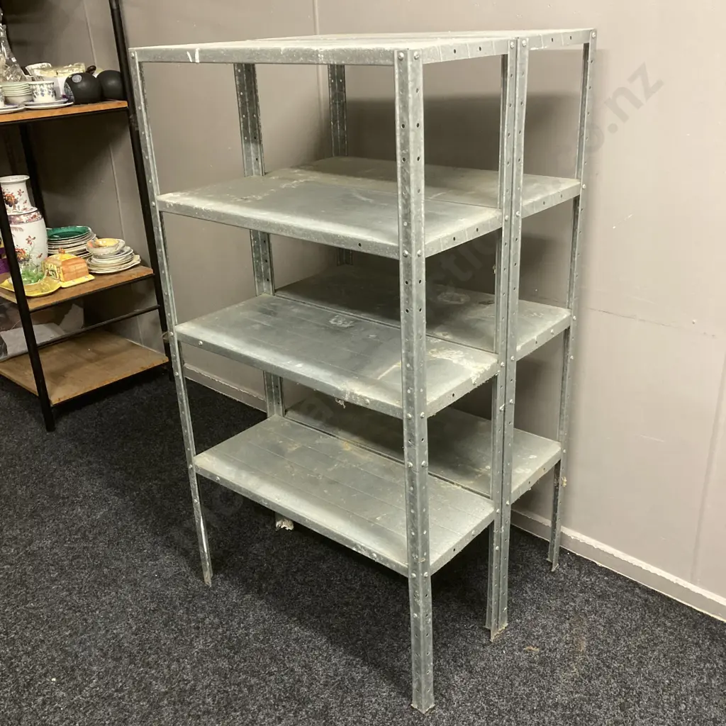 Galvanised Steel Shelves. H133 W72 D61cm Image 1++