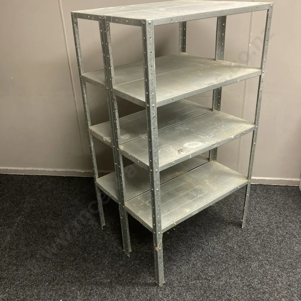 Galvanised Steel Shelves. H133 W72 D61cm Image 1++
