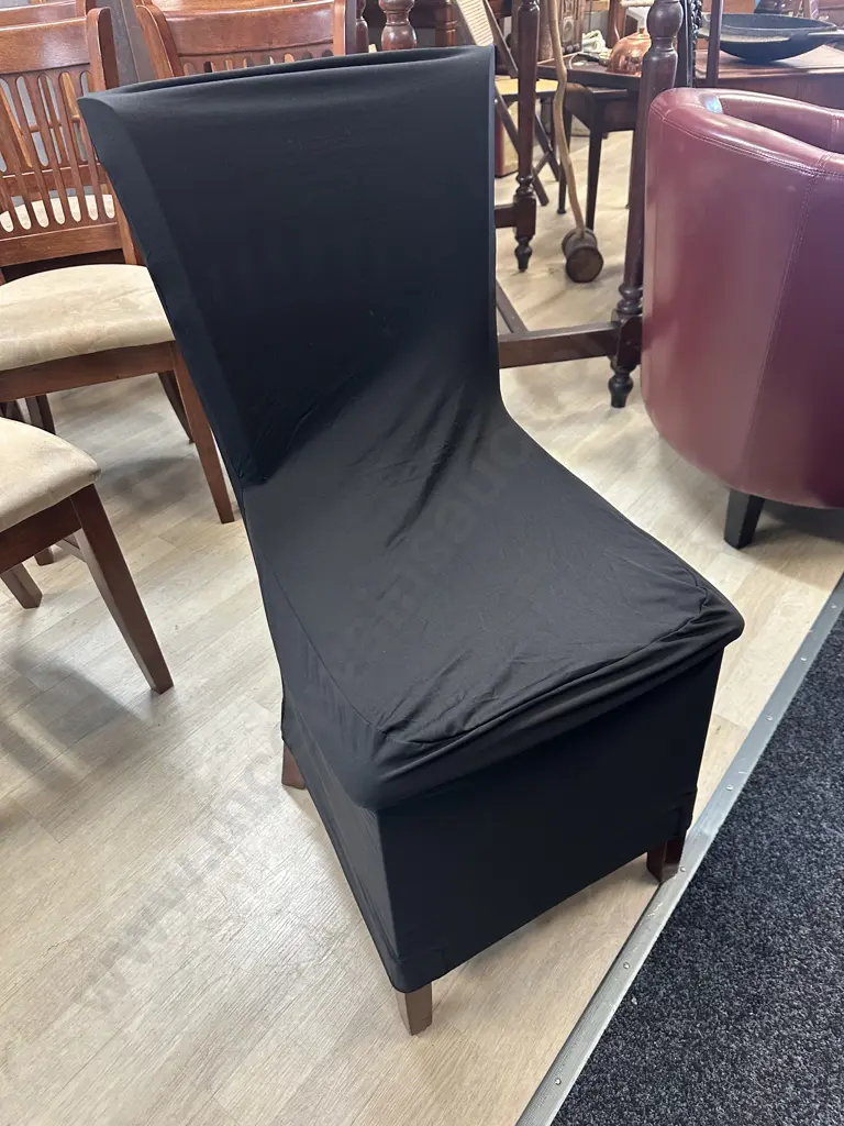 Box Lot Black Fabric Chair Covers Image 1++