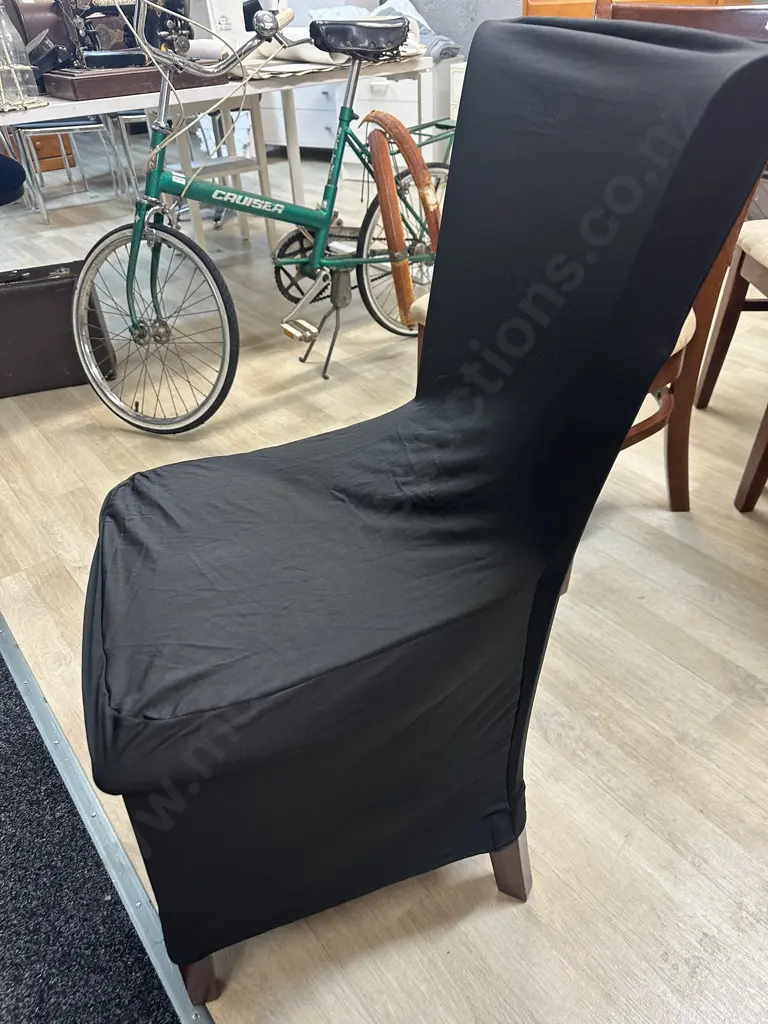 Box Lot Black Fabric Chair Covers Image 1++