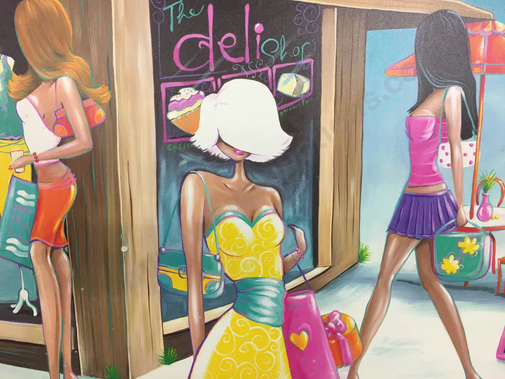 Artwork On Canvas 'The Deli Shop' H60, W90cm. Image 1++
