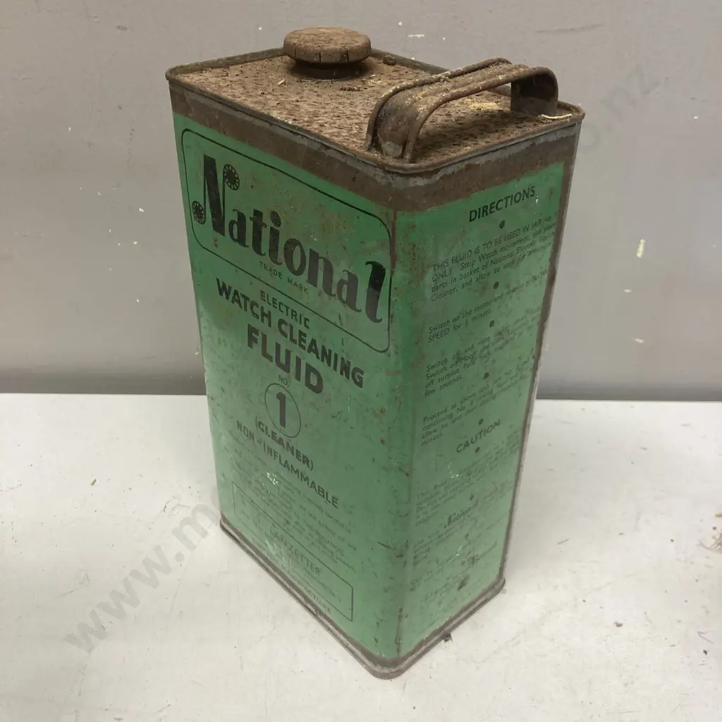Vintage Tin - National Electric Watch Cleaning Fluid No1 Image 1++