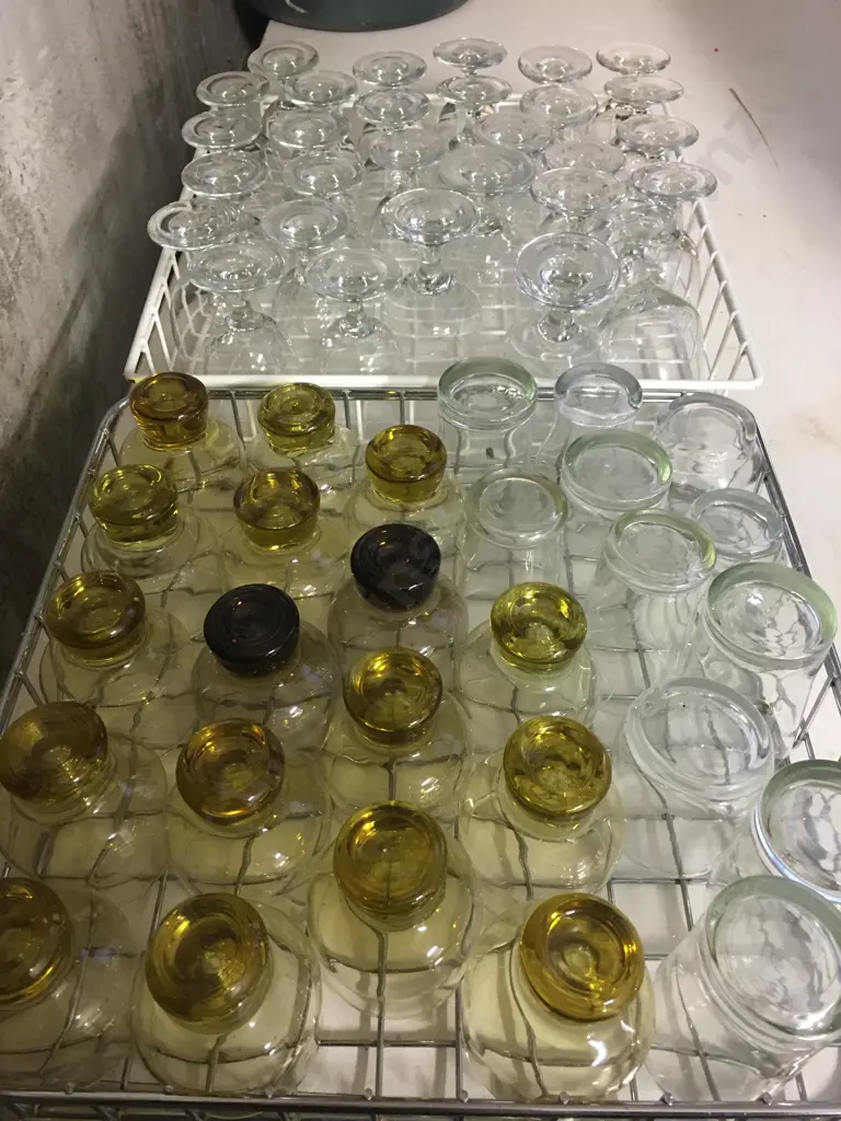 Selection Of Glasses In Wire Trays Image 1++