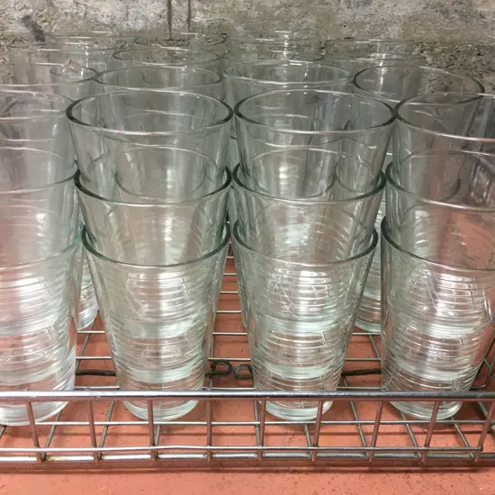 48 Glasses In Stainless Steel Tray