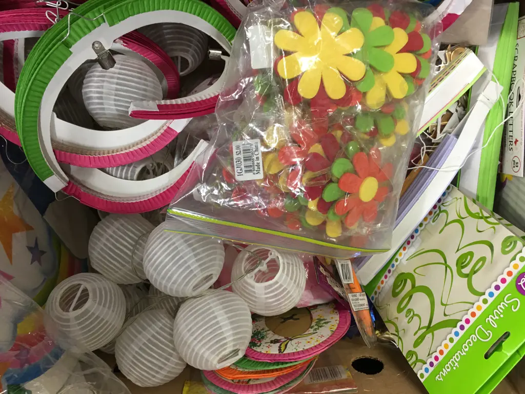 Box Lot Party Items, Swirl Decorations, Lanterns Etc Image 1++