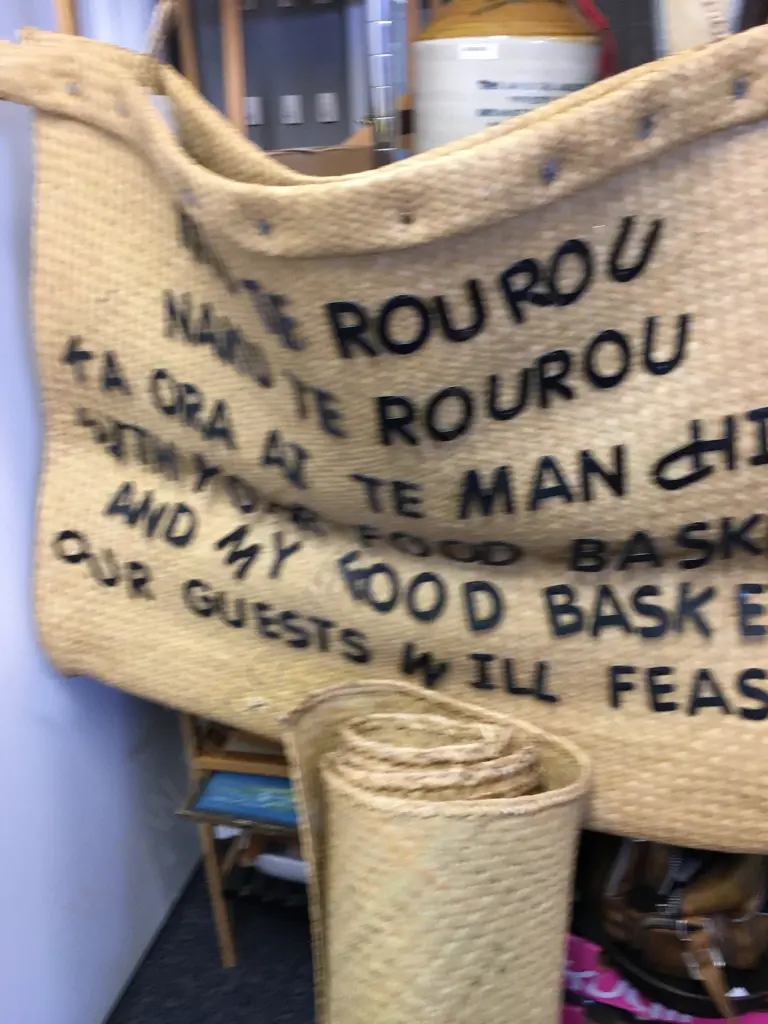 Woven Flax Bags, Mat & Wall Hanging With Paua Detail Image 1++