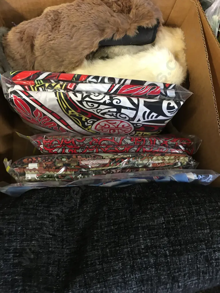 Box Lot Assorted Fabric, Kiwi Design & Fur Image 1++