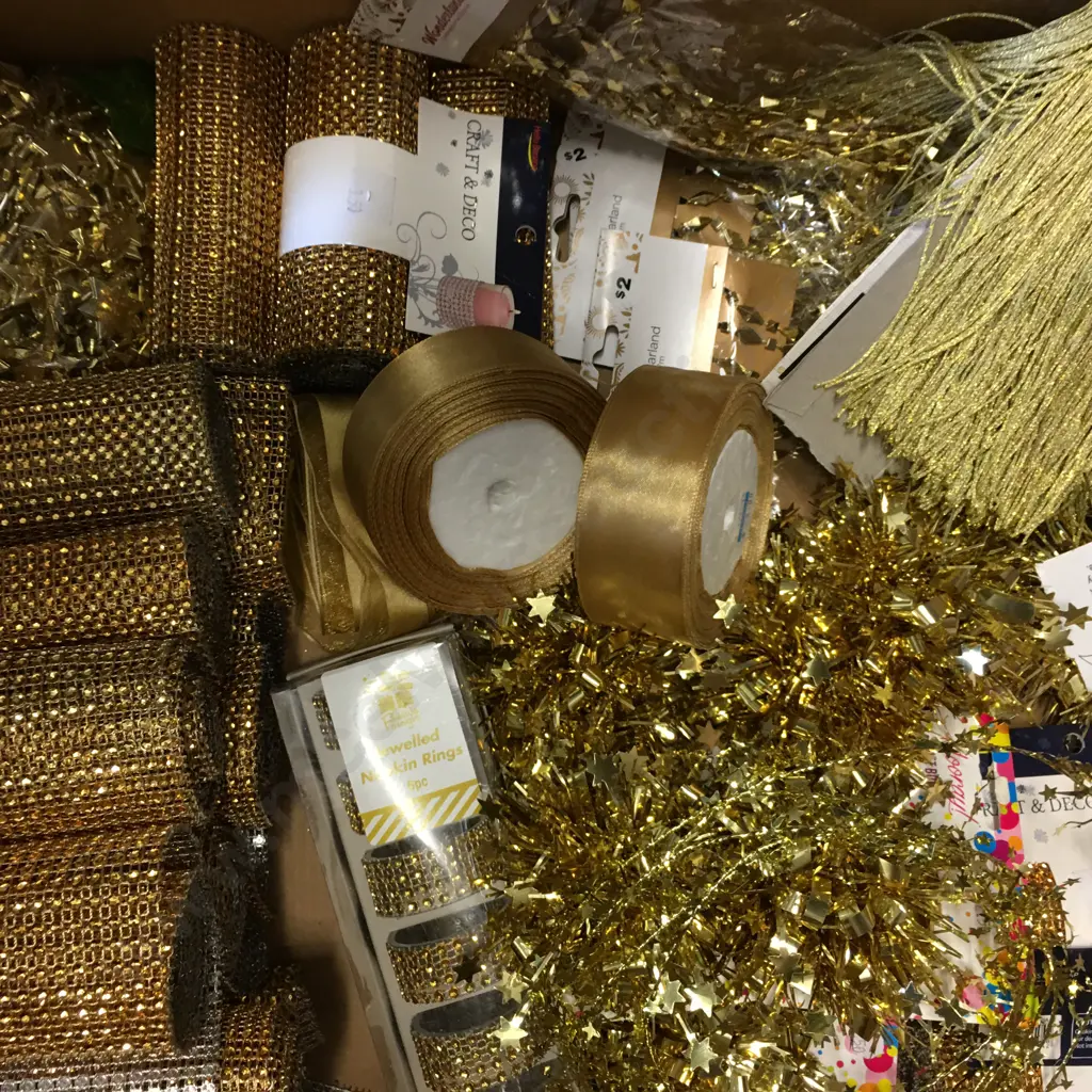 2 x Boxes of Silver Tassels & Gold Party Items Image 1++