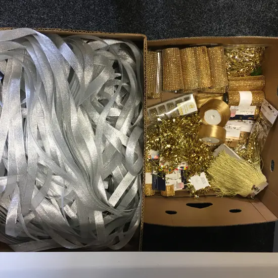 2 x Boxes of Silver Tassels & Gold Party Items