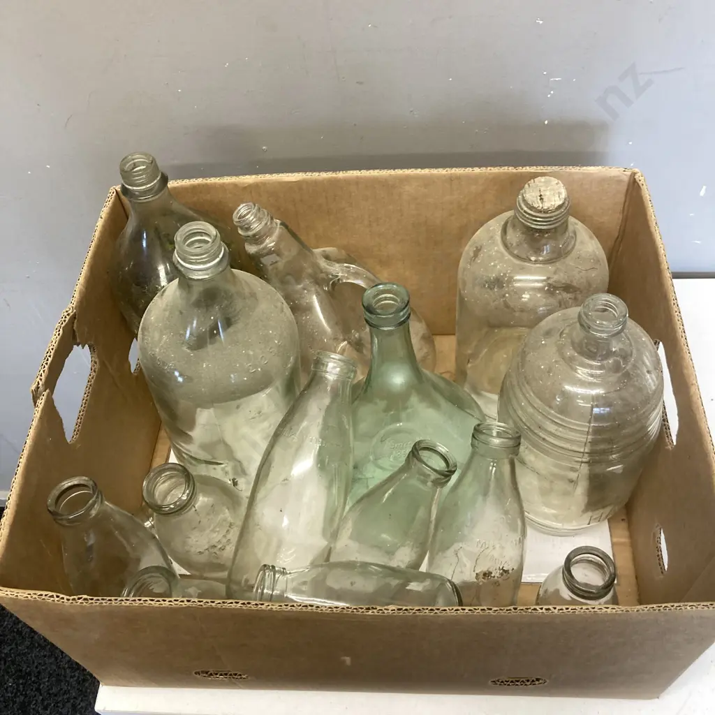 Box Lot Glass Bottles, Milk Bottles Etc Image 1++