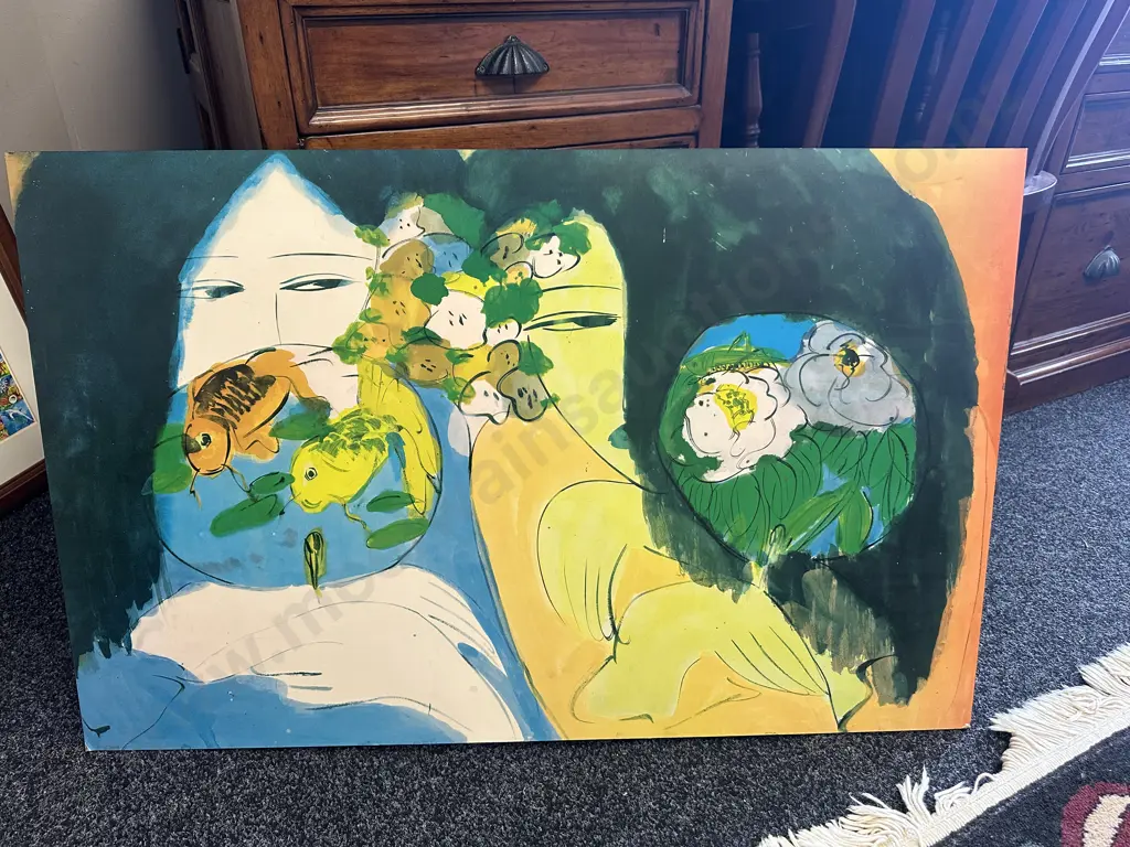 Artwork by Little Whisper Titled Walasse Ting. 61 x 95cm Image 1++