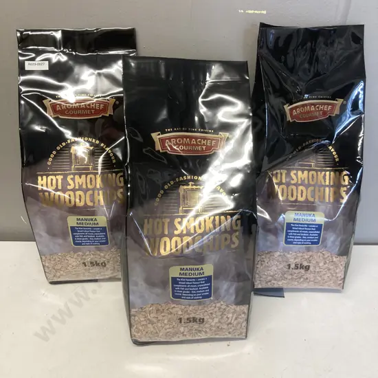 Aromachef Gourmet Hot Smoking Woodchips - Manuka Medium, 3 x 1.5Kg Bags