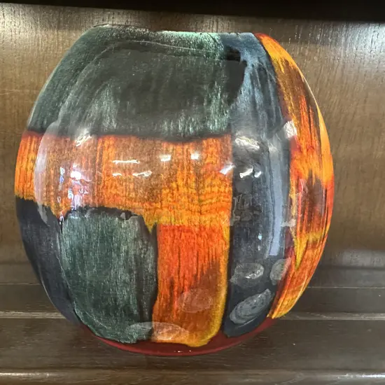 Poole Pottery Gemstones Purse Vase. 18 x 19cm