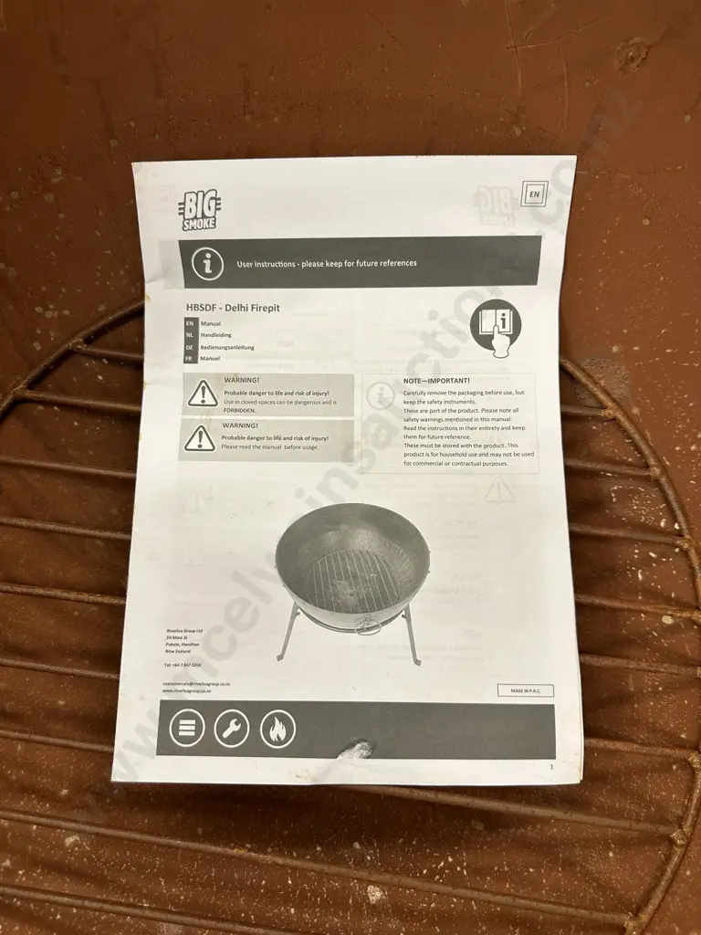 Big Smoke Delhi Firepit - Rustic Iron. 56 x 59cm Image 1++
