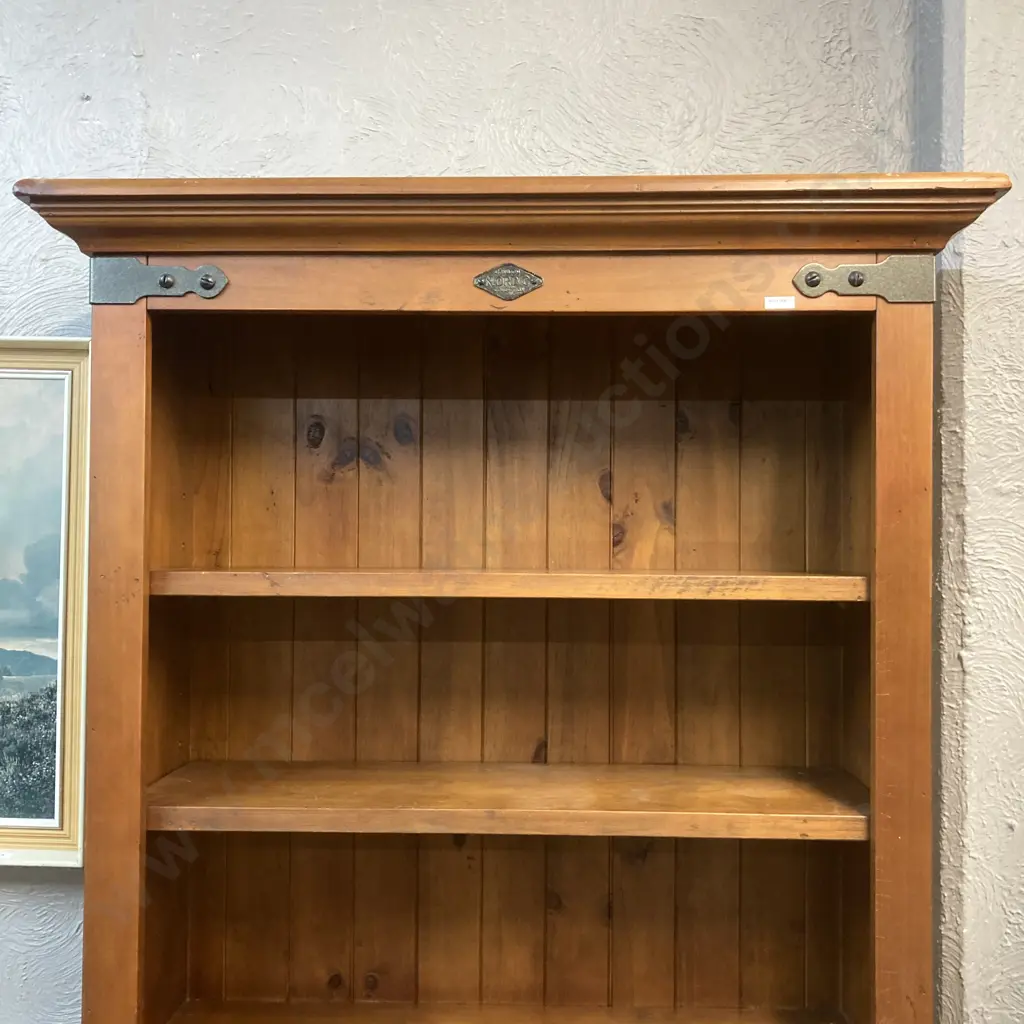 Coastwood Furniture Nordic Collection Pine Bookcase, Forged Iron Badge & Brackets. 210 x 92cm Image 1++