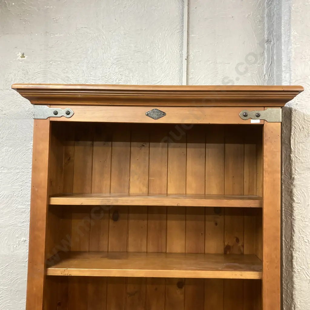 Coastwood Furniture Nordic Collection Pine Bookcase, Forged Iron Badge & Brackets. 210 x 92cm Image 1++