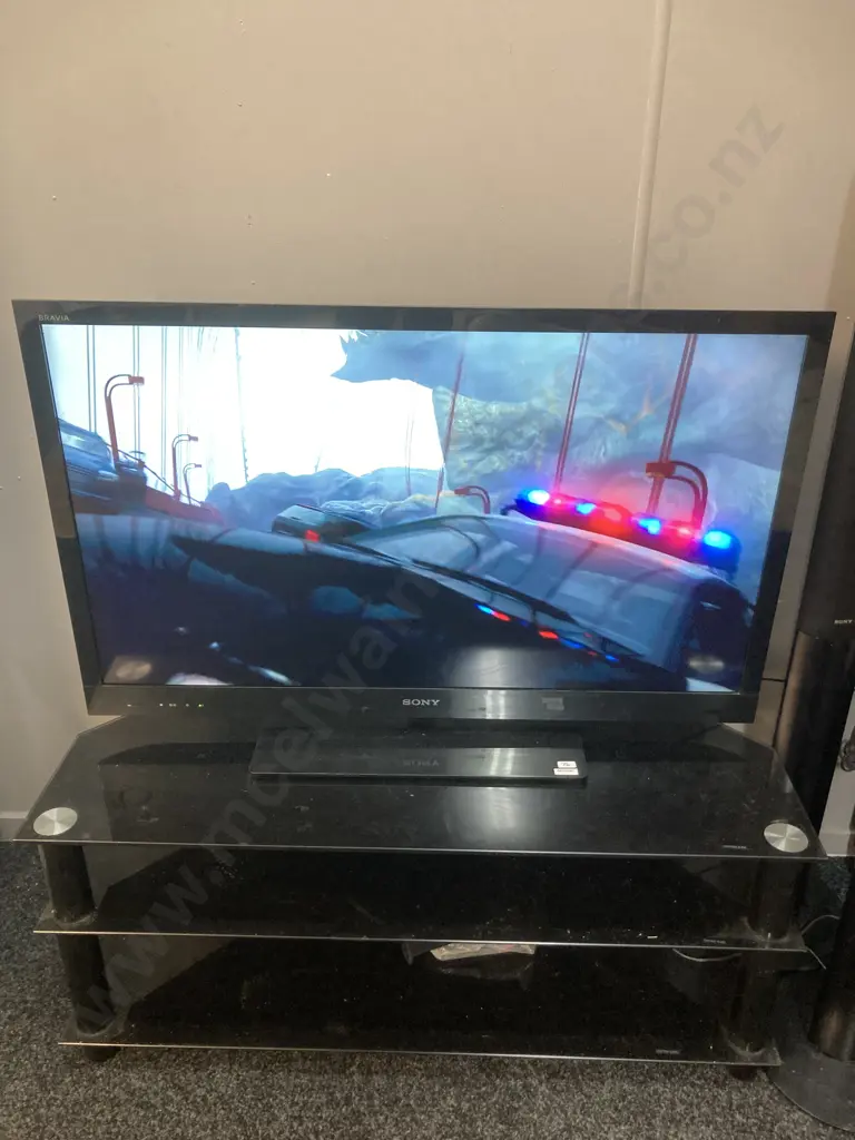 Sony KDL-40EX720 40" BRAVIA Multisystem 3D LED TV With Black Glass 3 Tier TV Stand Image 1++