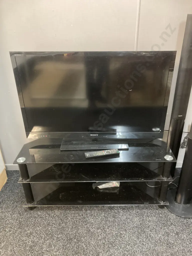 Sony KDL-40EX720 40" BRAVIA Multisystem 3D LED TV With Black Glass 3 Tier TV Stand Image 1++