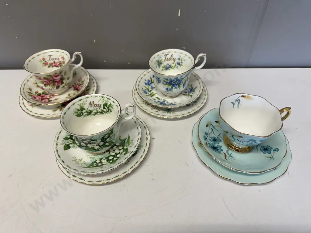 Vintage Royal Albert Trios Including May, June Etc Image 1++