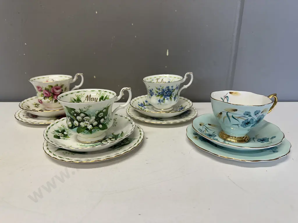 Vintage Royal Albert Trios Including May, June Etc Image 1++
