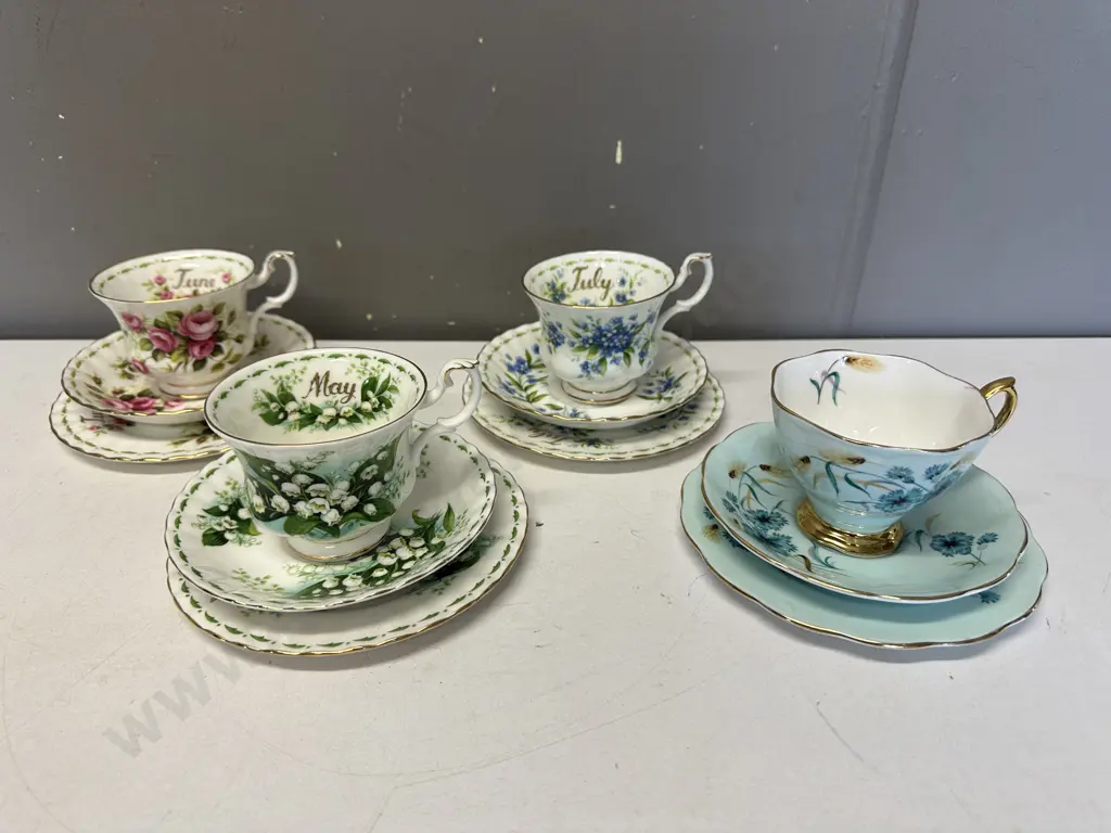 Vintage Royal Albert Trios Including May, June Etc Image 1++