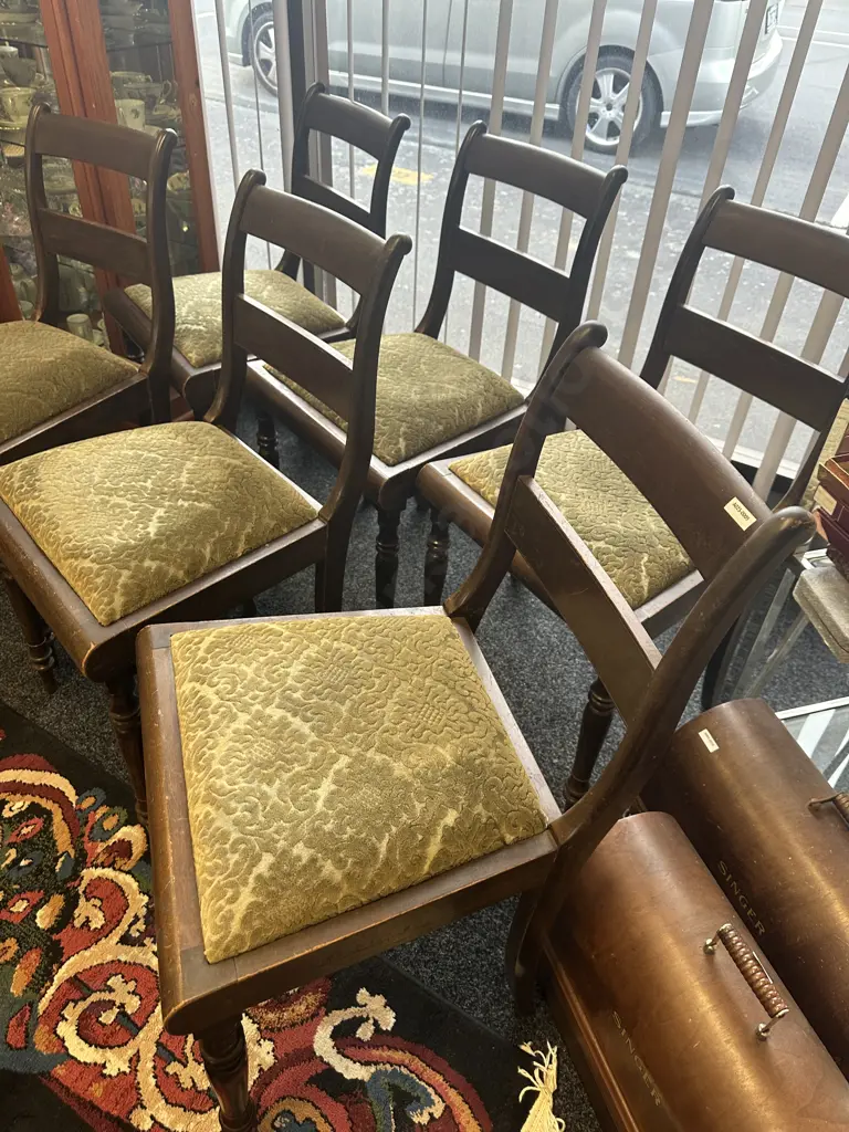 Set of 6 Vintage Oak Ladderback Dining Chairs Image 1++
