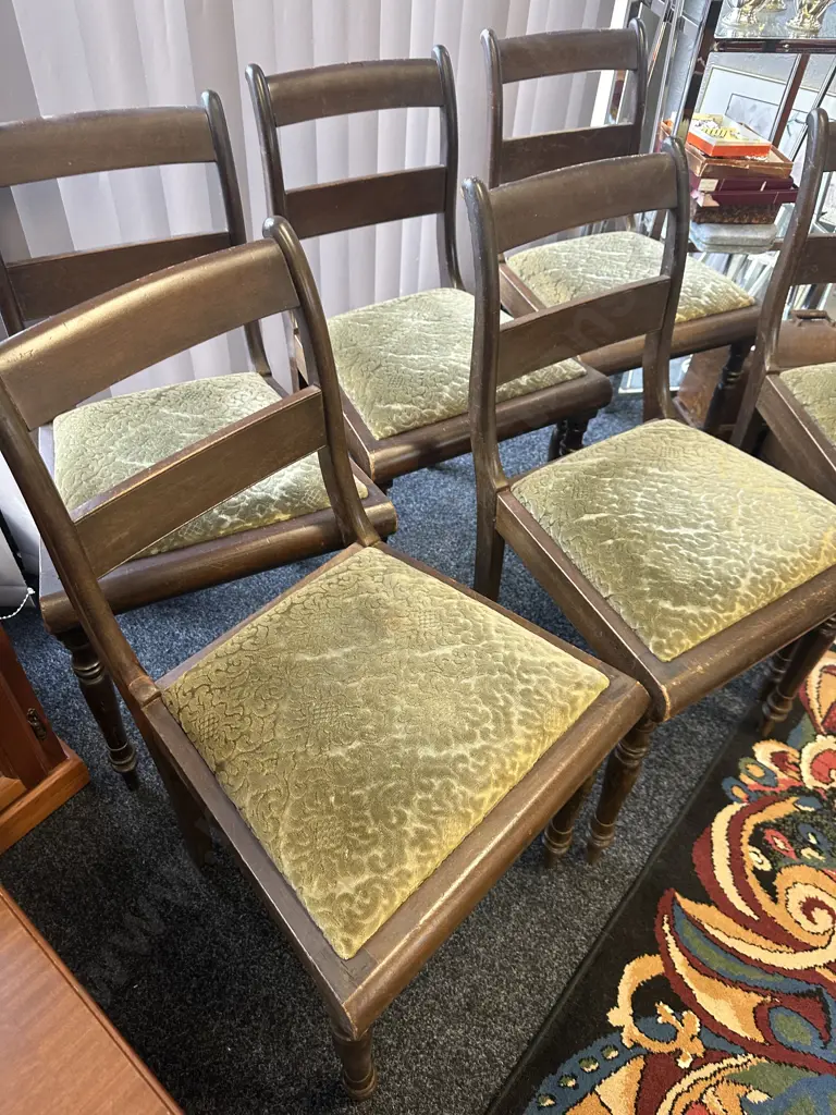 Set of 6 Vintage Oak Ladderback Dining Chairs Image 1++