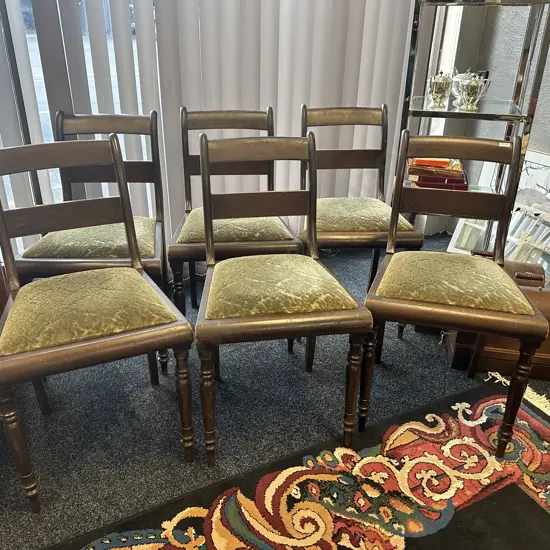 Set of 6 Vintage Oak Ladderback Dining Chairs