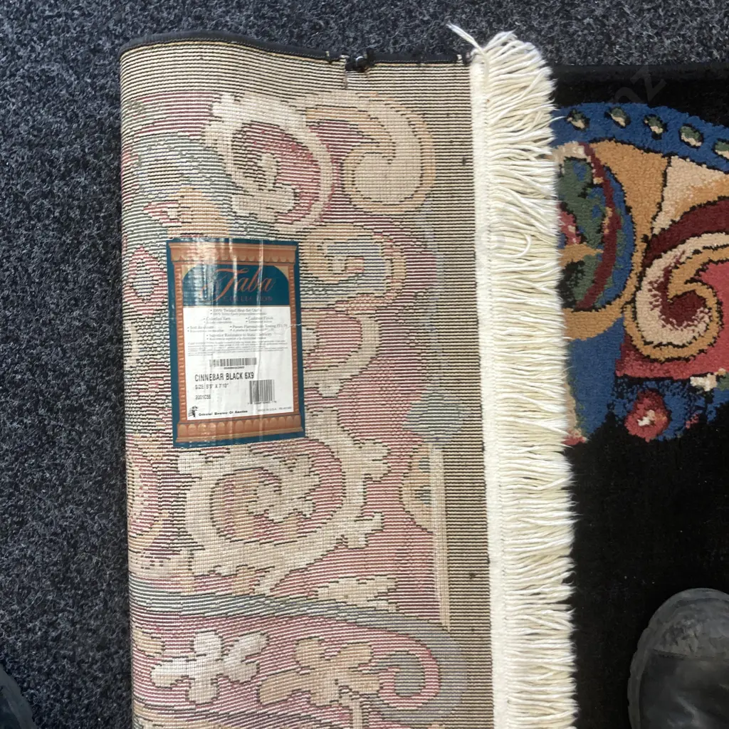 Oriental Weavers Of America Area Rug - Cinnebar Black Made In The USA. 230 x 156cm (Small Rip To Side) Image 1++