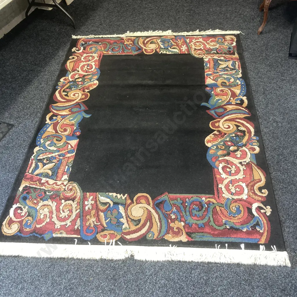 Oriental Weavers Of America Area Rug - Cinnebar Black Made In The USA. 230 x 156cm (Small Rip To Side) Image 1++