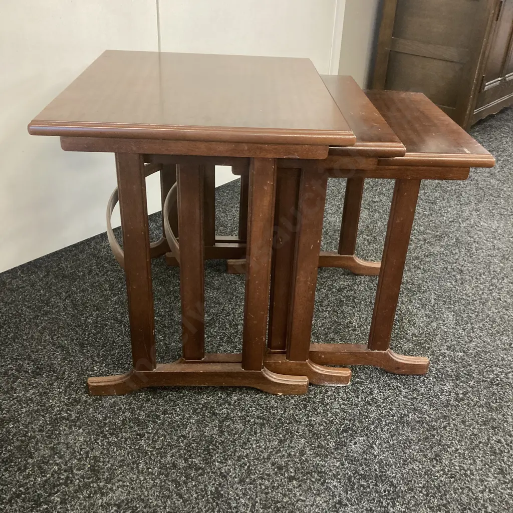 Mid Century G Plan Style Nest of 3 Tables. H51 W53 D46 Image 1++