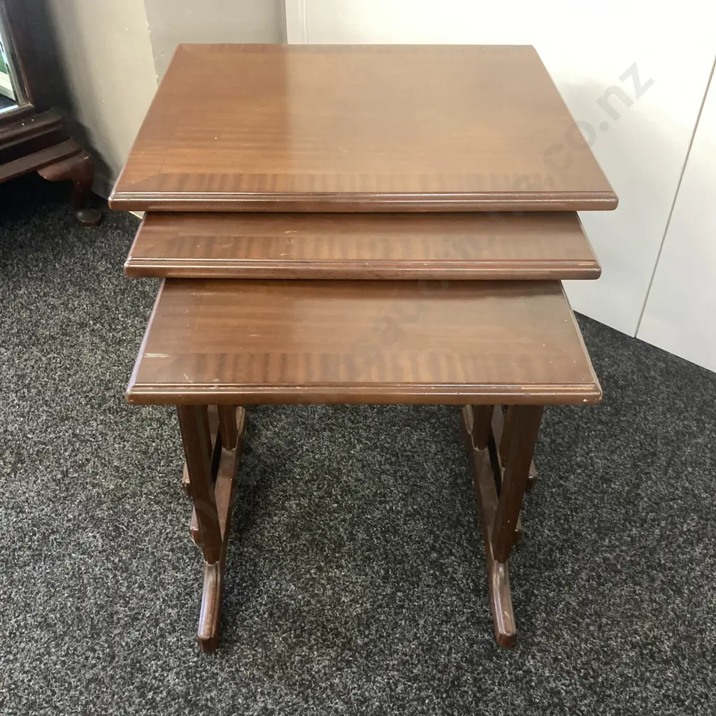 Mid Century G Plan Style Nest of 3 Tables. H51 W53 D46 Image 1++